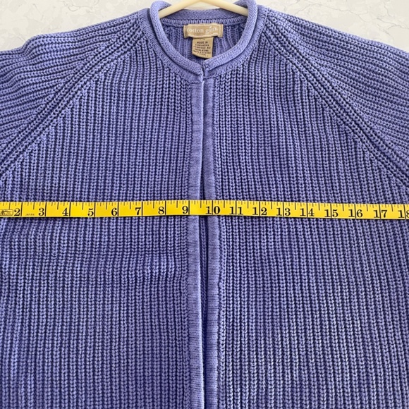 Womens L Sweater 100% Cotton Knit Jacket Blazer High Quality Cotton Ginny NICE! - Picture 5 of 8